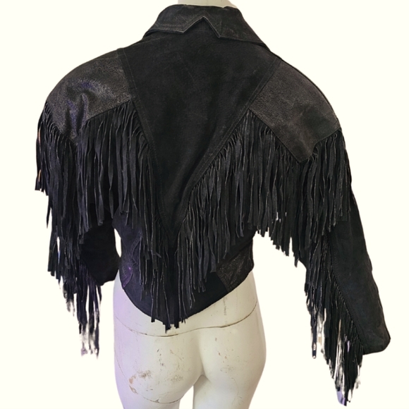 Vintage Leather Fringe Jacket - Picture 2 of 2